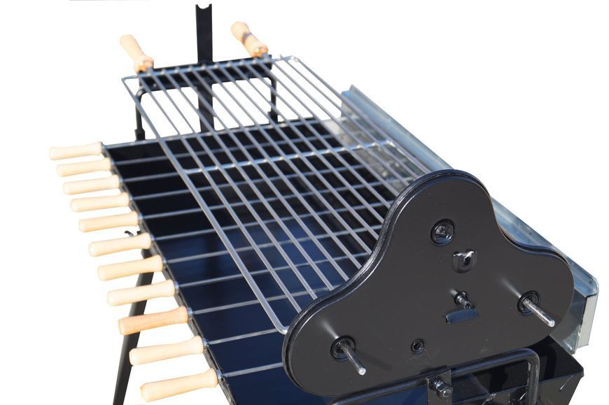 Класическо гръцко-кипърско барбекю с моторче220w и 12w 3 шиша големи и 11 малки